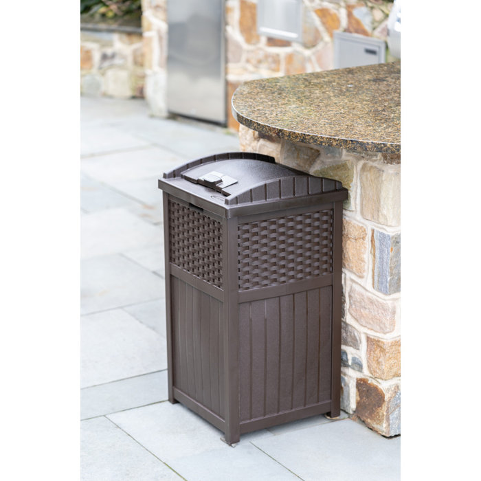 Suncast 33 Gallon Manual Lift Trash Hideaway Container & Reviews Wayfair